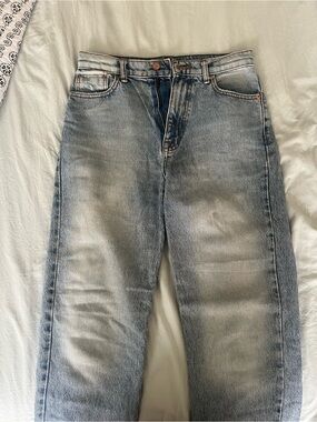 High-Rise Straight Leg Jeans in Light Blue Wash